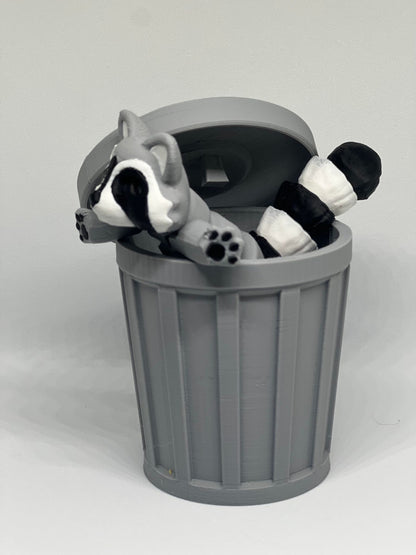 3D printed Raccoons in Trash Can!