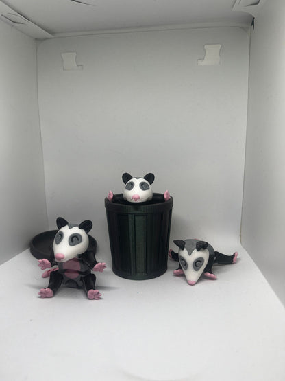 Opossum with Trash can (1 opossum 1 trashcan)