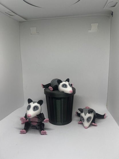 Opossum with Trash can (1 opossum 1 trashcan)